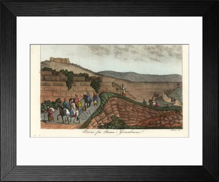 Framed Print : Ruins on the road between Ramla and Jerusalem, Isreal, 1800s Framed Print : Ruins on the road between Ramla and Jerusalem, Isreal, 1800s