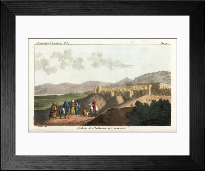 Framed Print : View of Bethlehem and the convent, 1800s Framed Print : View of Bethlehem and the convent, 1800s