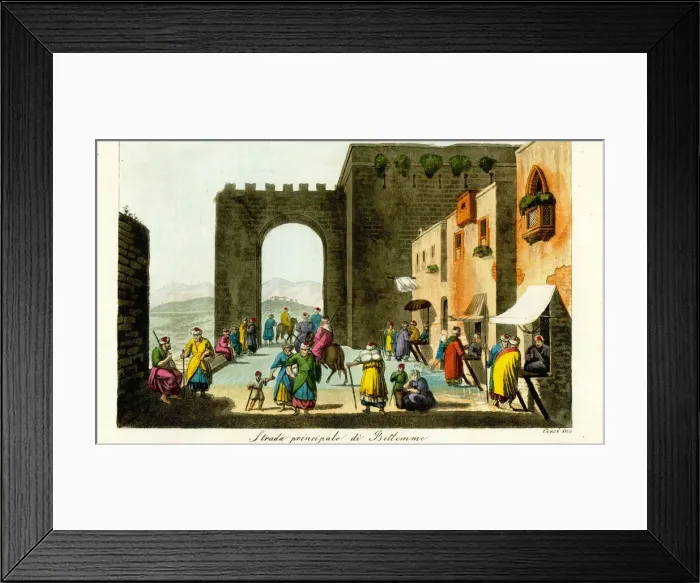 Framed Print : Main street in Bethlehem, 1800s Framed Print : Main street in Bethlehem, 1800s