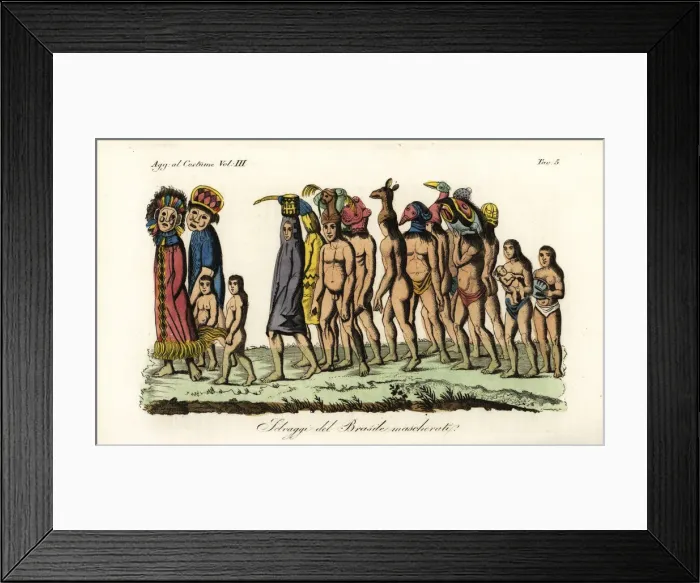 Framed Print : Ticuna people celebrating a birth Framed Print : Ticuna people celebrating a birth