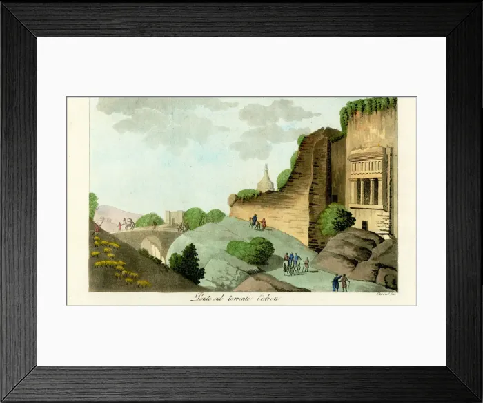 Framed Print : Bridge over the River Kidron, 1800s Framed Print : Bridge over the River Kidron, 1800s