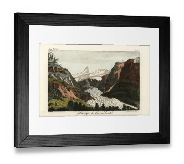 Framed Print : The glacier at Grindelwald, Switzerland, 1800s Framed Print : The glacier at Grindelwald, Switzerland, 1800s
