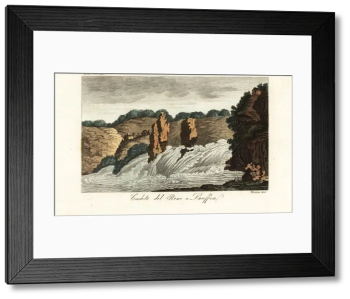 Framed Print : Rhine Falls or Rheinfall at Schaffhausen, Switzerland, 1800s Framed Print : Rhine Falls or Rheinfall at Schaffhausen, Switzerland, 1800s