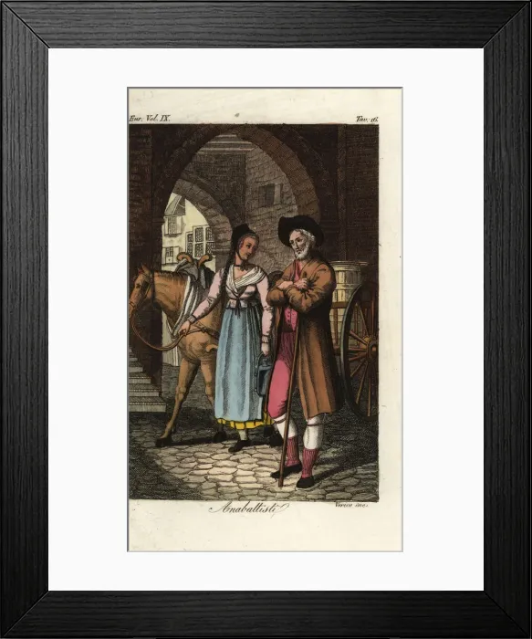 Framed Print : Milk-vendor anabaptists of Basel, Switzerland, 16th century Framed Print : Milk-vendor anabaptists of Basel, Switzerland, 16th century