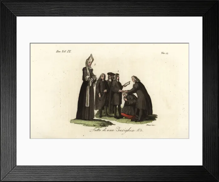 Framed Print : Calvinist priests laying hands on a man, Switzerland Framed Print : Calvinist priests laying hands on a man, Switzerland