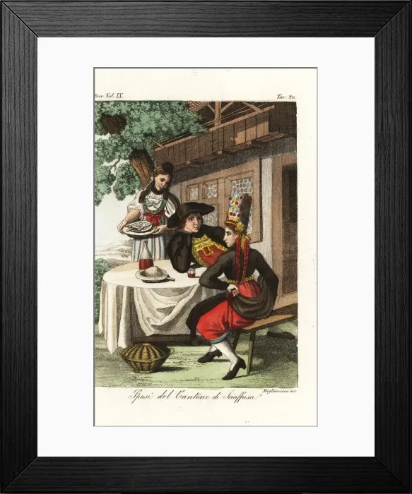 Framed Print : Bride and groom of the Canton of Schaffhausen, Switzerland Framed Print : Bride and groom of the Canton of Schaffhausen, Switzerland