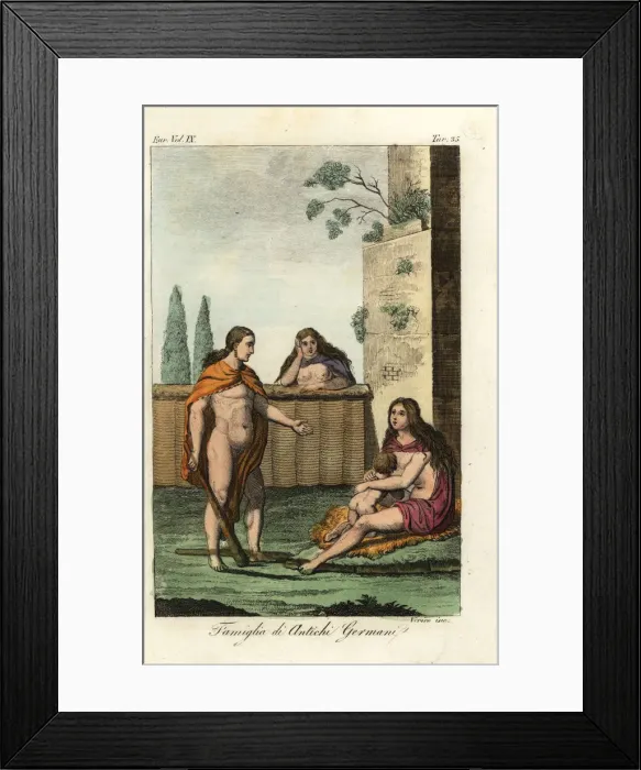 Framed Print : Family of ancient Germanic hunters Framed Print : Family of ancient Germanic hunters