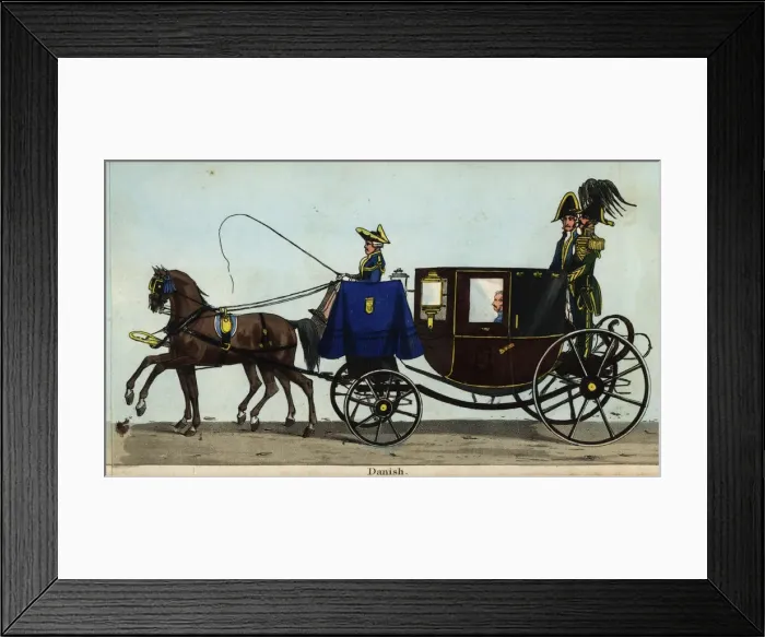 Framed Print : Carriage of the Danish minister, Baron Blome, in Framed Print : Carriage of the Danish minister, Baron Blome, in