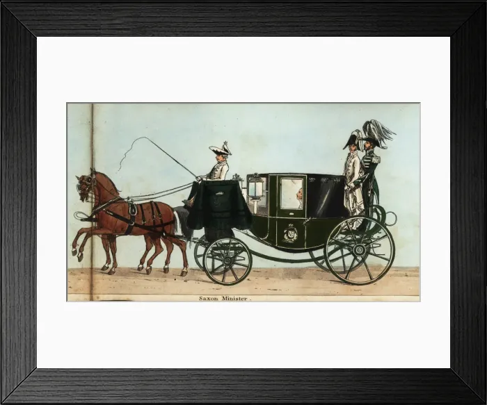Framed Print : Carriage of the Saxon minister, M. de Gersdorff, in Framed Print : Carriage of the Saxon minister, M. de Gersdorff, in