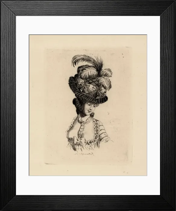 Framed Print : Fashionable hat from the era of Marie Antoinette Framed Print : Fashionable hat from the era of Marie Antoinette