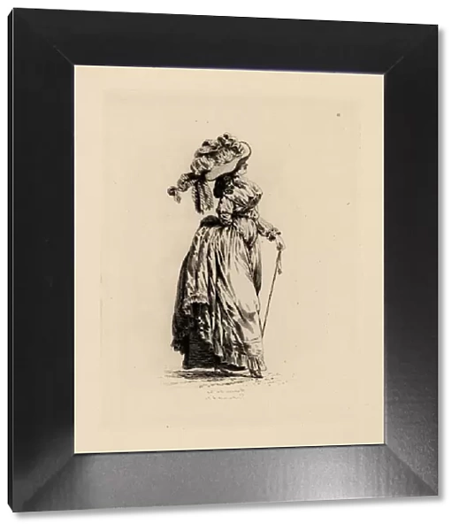 Woman in promenade dress, era of Marie Antoinette