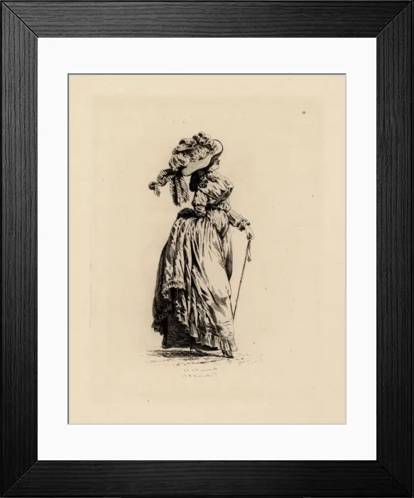 Framed Print : Woman in promenade dress, era of Marie Antoinette Framed Print : Woman in promenade dress, era of Marie Antoinette