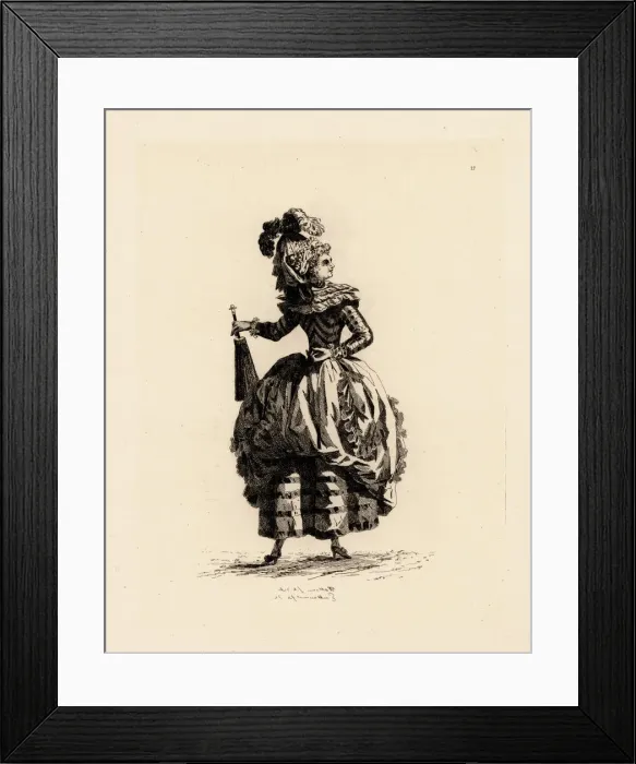 Framed Print : Woman with parasol, era of Marie Antoinette Framed Print : Woman with parasol, era of Marie Antoinette