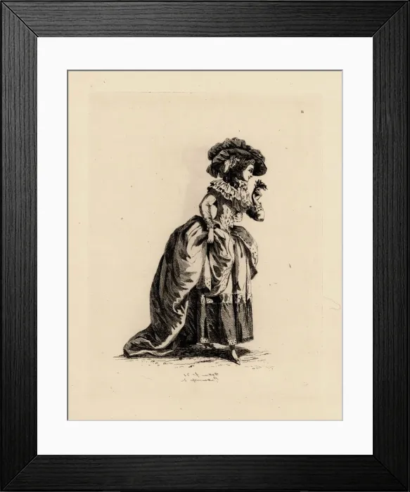 Framed Print : Fashionable woman with posy. era of Marie Antoinette Framed Print : Fashionable woman with posy. era of Marie Antoinette