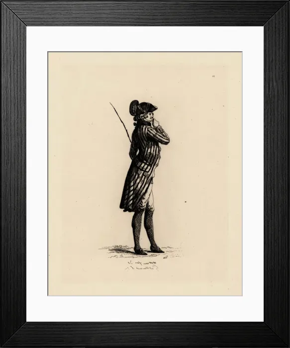 Framed Print : Fashionable man with monocle, era of Marie Antoinette Framed Print : Fashionable man with monocle, era of Marie Antoinette