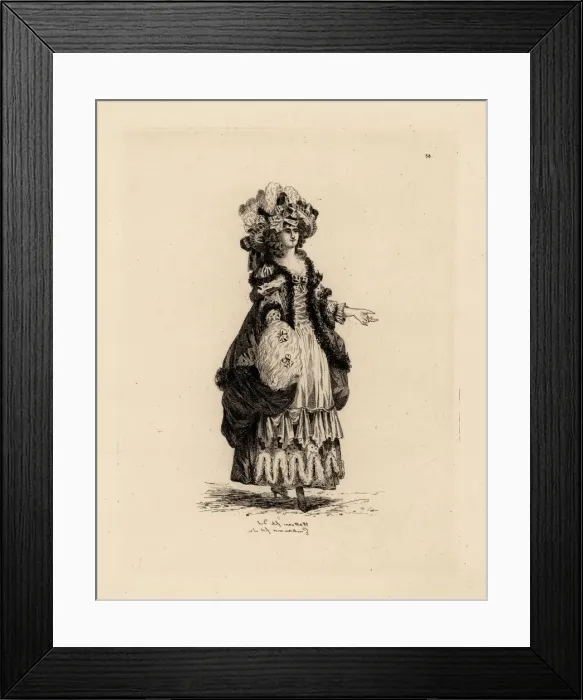 Framed Print : Woman with muff, era of Marie Antoinette Framed Print : Woman with muff, era of Marie Antoinette