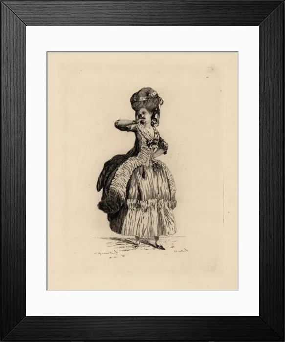 Framed Print : Fashionable woman in pouf hairstyle, era of Marie Antoinette Framed Print : Fashionable woman in pouf hairstyle, era of Marie Antoinette