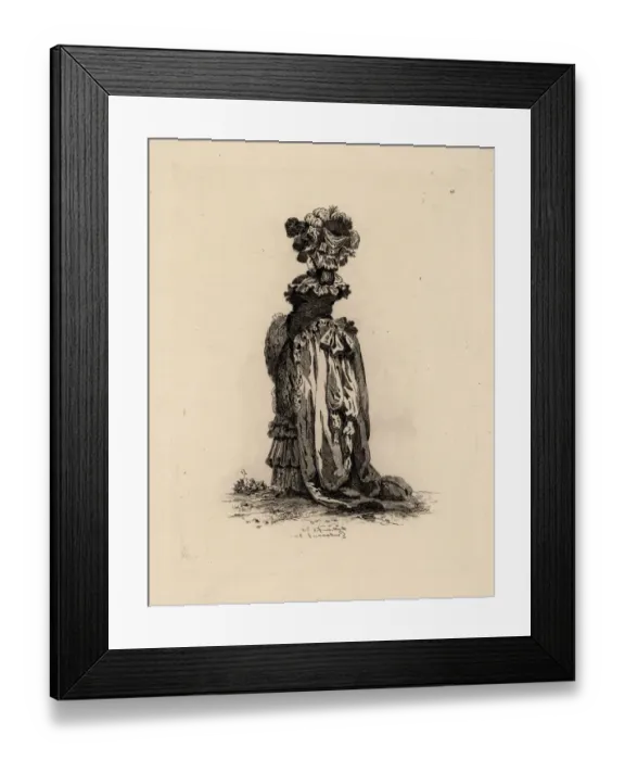 Framed Print : Fashionable woman in English-style dress, era of Marie Framed Print : Fashionable woman in English-style dress, era of Marie