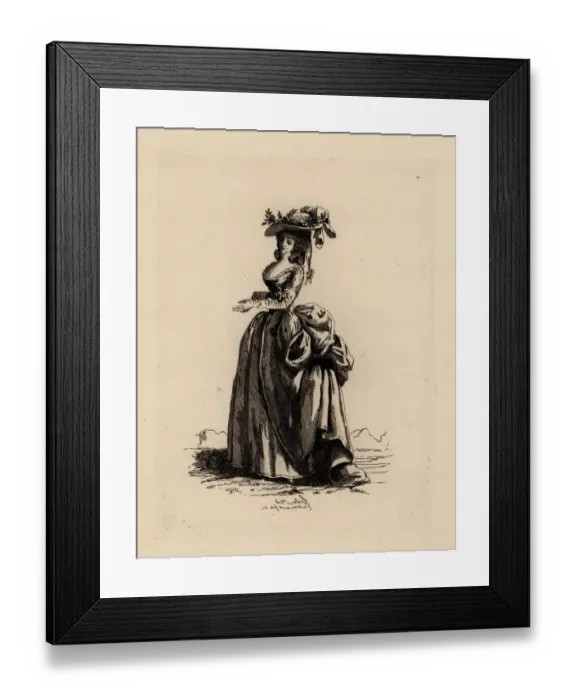 Framed Print : Woman in English-style dress, era of Marie Antoinette Framed Print : Woman in English-style dress, era of Marie Antoinette
