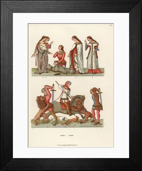 Framed Print : Spanish costumes from the 14th century Framed Print : Spanish costumes from the 14th century