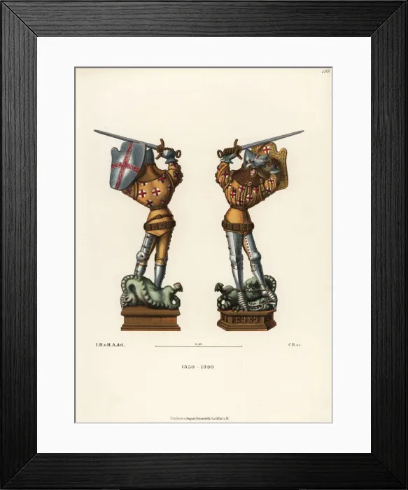 Framed Print : Figure of St. George slaying a dragon from the Dijon Framed Print : Figure of St. George slaying a dragon from the Dijon