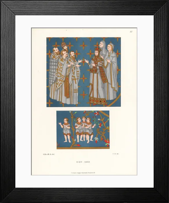 Framed Print : Costumes of priests, women and children from Framed Print : Costumes of priests, women and children from