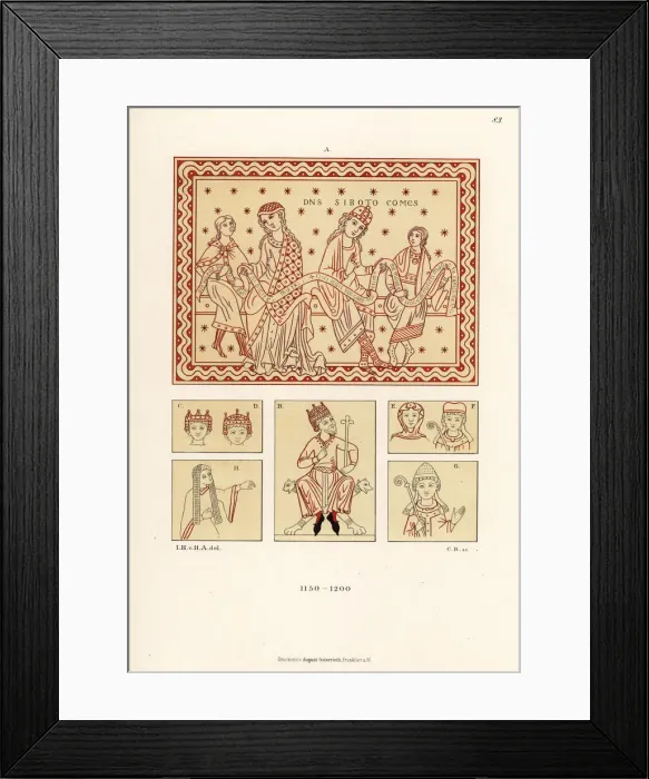 Framed Print : Count Sigiboto, wife Hildegard and other 12th century Framed Print : Count Sigiboto, wife Hildegard and other 12th century
