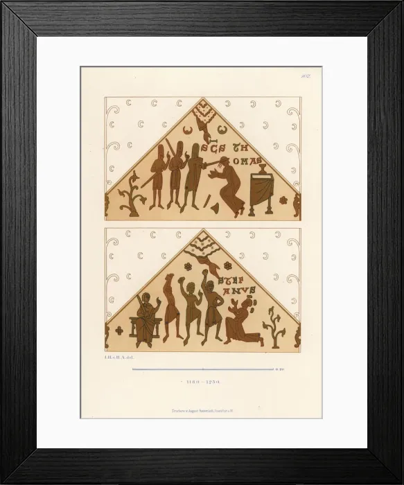 Framed Print : Bishops mitres showing martyrdoms Framed Print : Bishops mitres showing martyrdoms