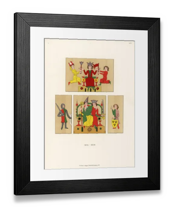 Framed Print : German costumes of the early 13th century