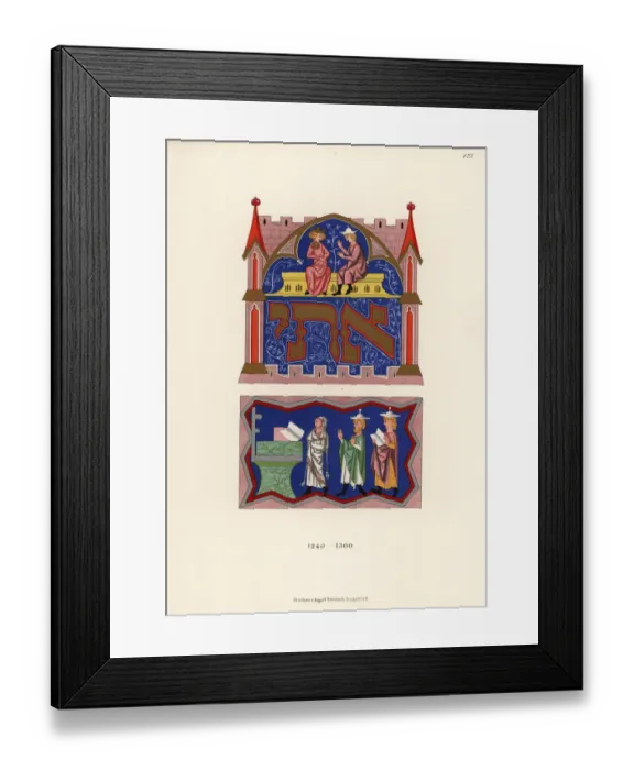Framed Print : Costumes of Jewish noble woman and rabbi, 13th century Framed Print : Costumes of Jewish noble woman and rabbi, 13th century