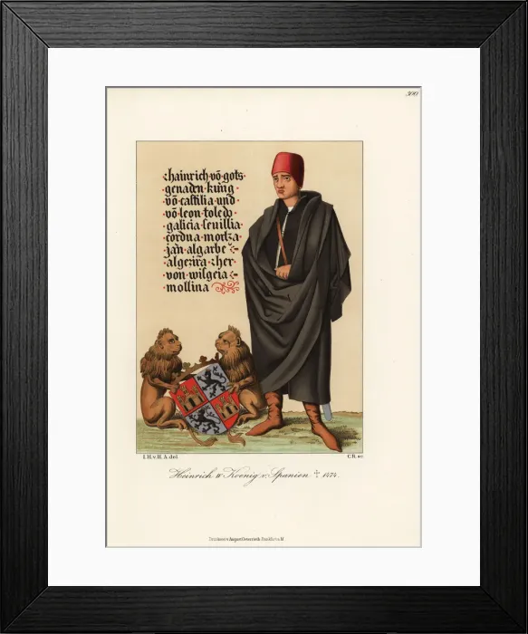 Framed Print : King Henry IV of Castile with coat of arms Framed Print : King Henry IV of Castile with coat of arms