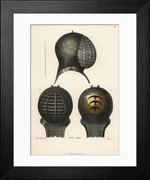 Framed Print : Tournament helmet from the mid-15th century Framed Print : Tournament helmet from the mid-15th century