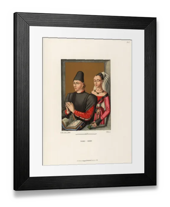 Framed Print : German bourgeois fashion, 15th century Framed Print : German bourgeois fashion, 15th century