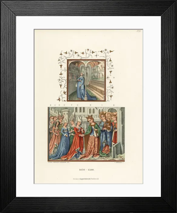 Framed Print : French womens costumes of the 15th century Framed Print : French womens costumes of the 15th century