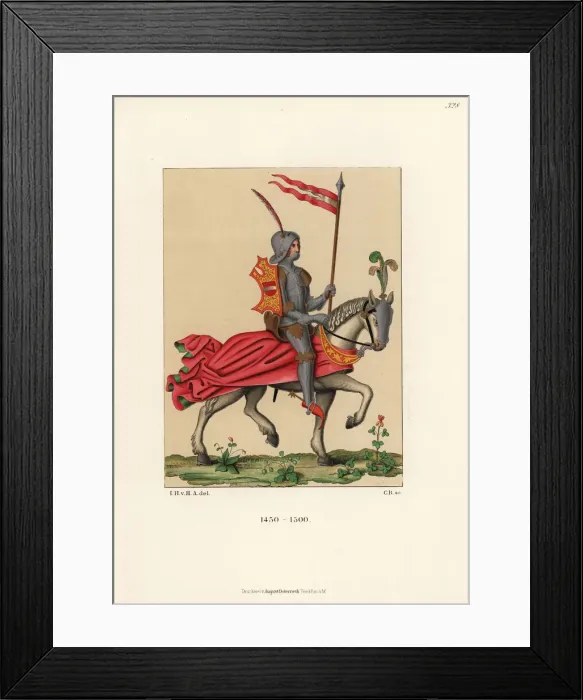Framed Print : Knightly costume of the 15th century Framed Print : Knightly costume of the 15th century