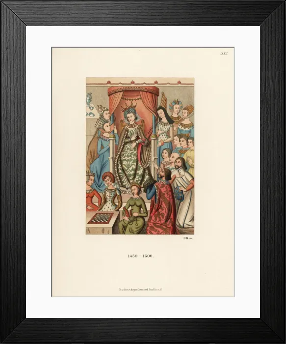 Framed Print : French costumes of the 15th century Framed Print : French costumes of the 15th century