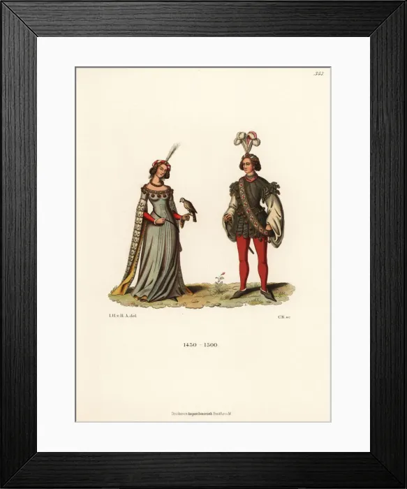 Framed Print : German costumes of the late 15th century Framed Print : German costumes of the late 15th century