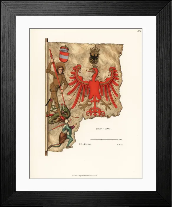 Framed Print : Fragment of a banner of miners from Tyrol, 15th century Framed Print : Fragment of a banner of miners from Tyrol, 15th century