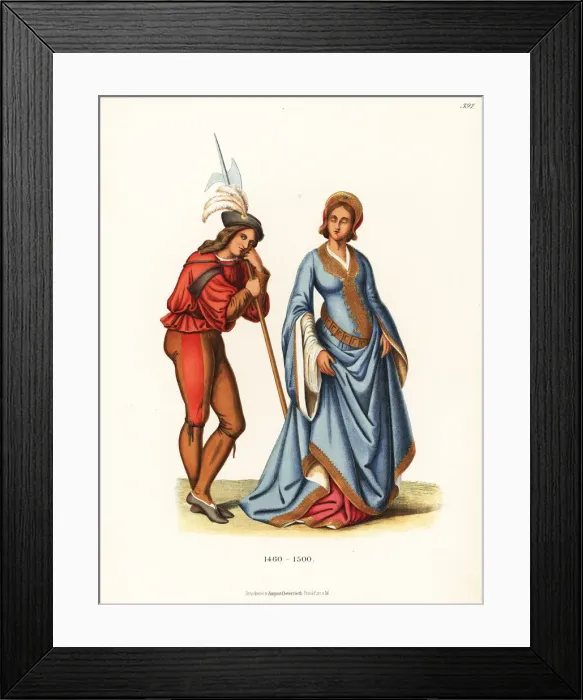 Framed Print : Italian fashions of the late 15th century Framed Print : Italian fashions of the late 15th century