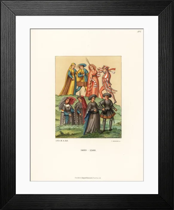 Framed Print : German fashions of the late 15th century Framed Print : German fashions of the late 15th century