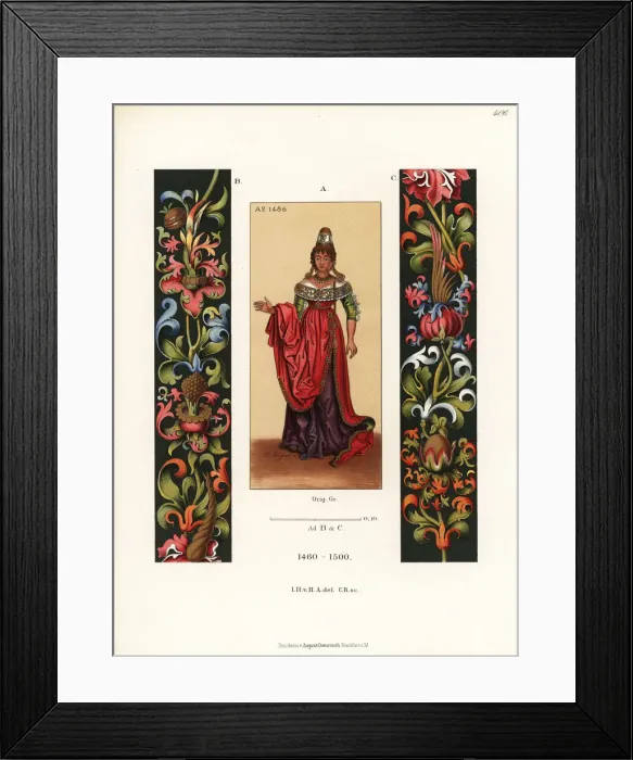 Framed Print : German womens fashion from the late 15th century Framed Print : German womens fashion from the late 15th century