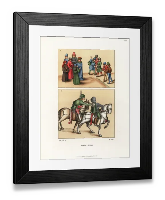 Framed Print : German fashions of the late 15th century Framed Print : German fashions of the late 15th century