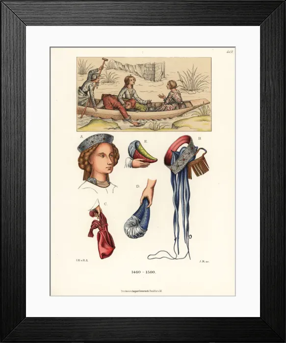 Framed Print : German fashions of the late 15th century Framed Print : German fashions of the late 15th century