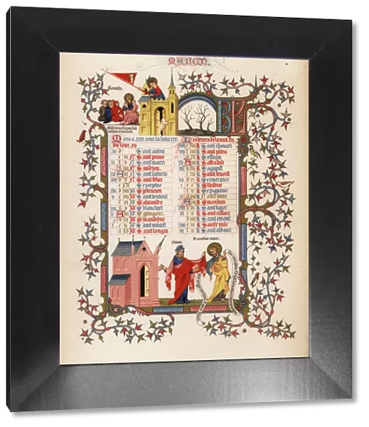 Illuminated calendar for March 1846