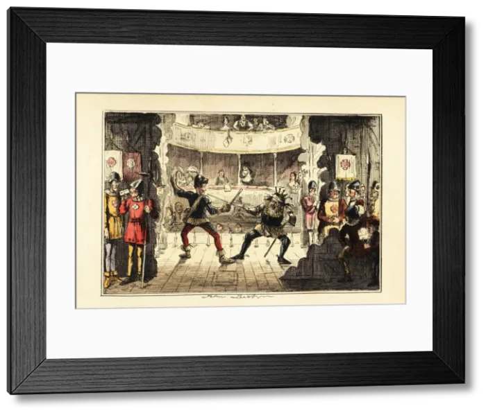 Framed Print : Actors playing Henry Tudor fighting King Richard III Framed Print : Actors playing Henry Tudor fighting King Richard III