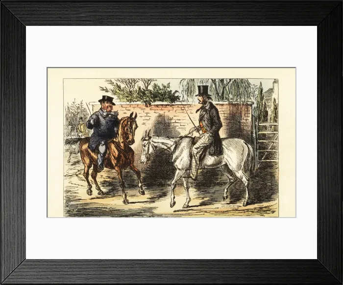 Framed Print : English gentleman on an old nag rejected by a man Framed Print : English gentleman on an old nag rejected by a man