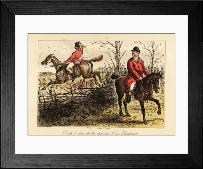 Framed Print : Huntsman jumping a fence and interfering with Framed Print : Huntsman jumping a fence and interfering with