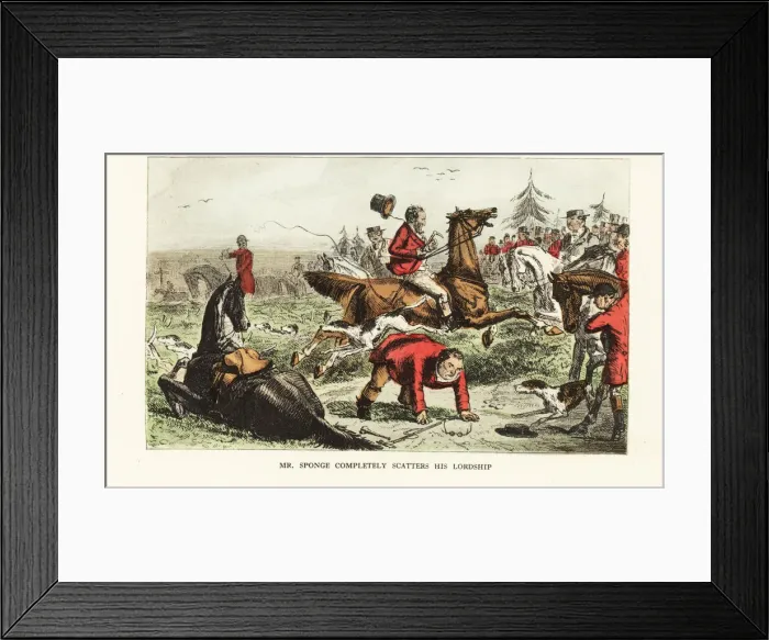Framed Print : Huntsman losing control of his horse during a foxhunt Framed Print : Huntsman losing control of his horse during a foxhunt