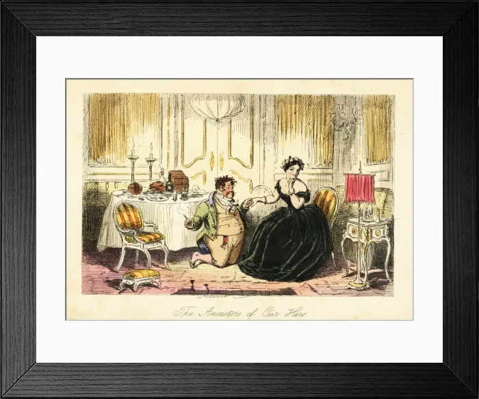 Framed Print : English gentleman courting a young lady in a restaurant Framed Print : English gentleman courting a young lady in a restaurant