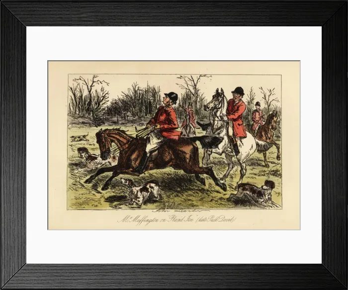 Framed Print : English huntsman dragged in the middle of the hounds Framed Print : English huntsman dragged in the middle of the hounds